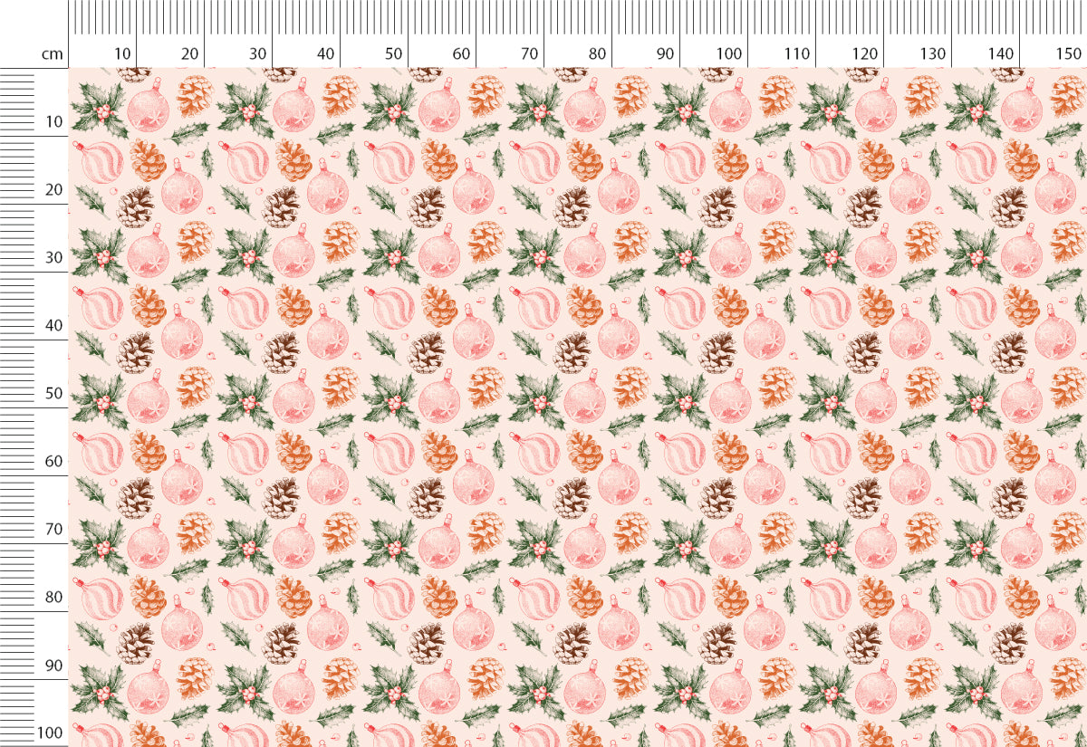 Christmas Print Linen By The Yard or Meter, Retro Christmas Toys Print Linen Fabric For Bedding, Curtains, Clothing & Upholstery