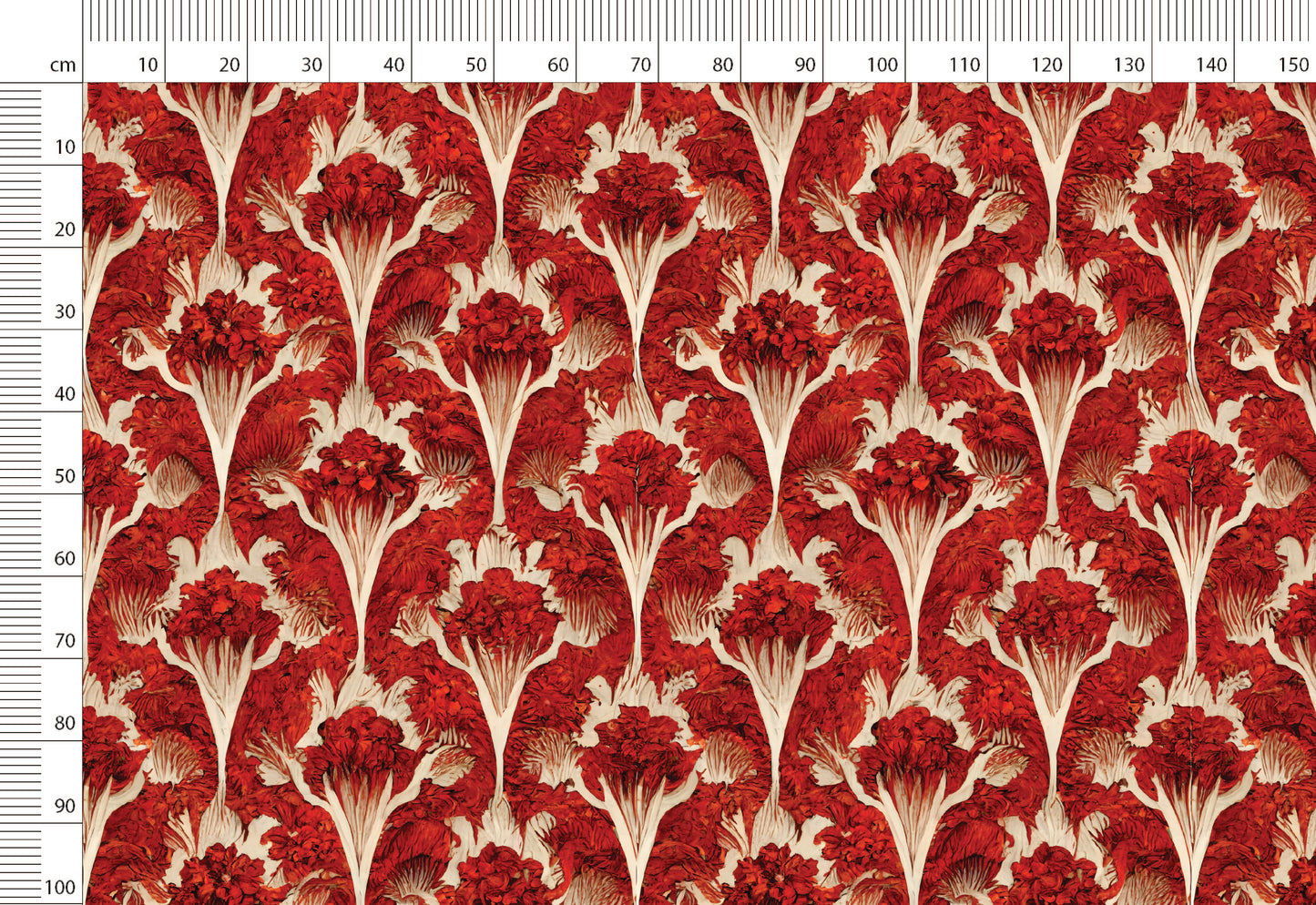 Christmas Print Linen By The Yard or Meter, Vintage Red Botanical Garden Print Linen Fabric For Bedding, Curtains, Clothing & Upholstery