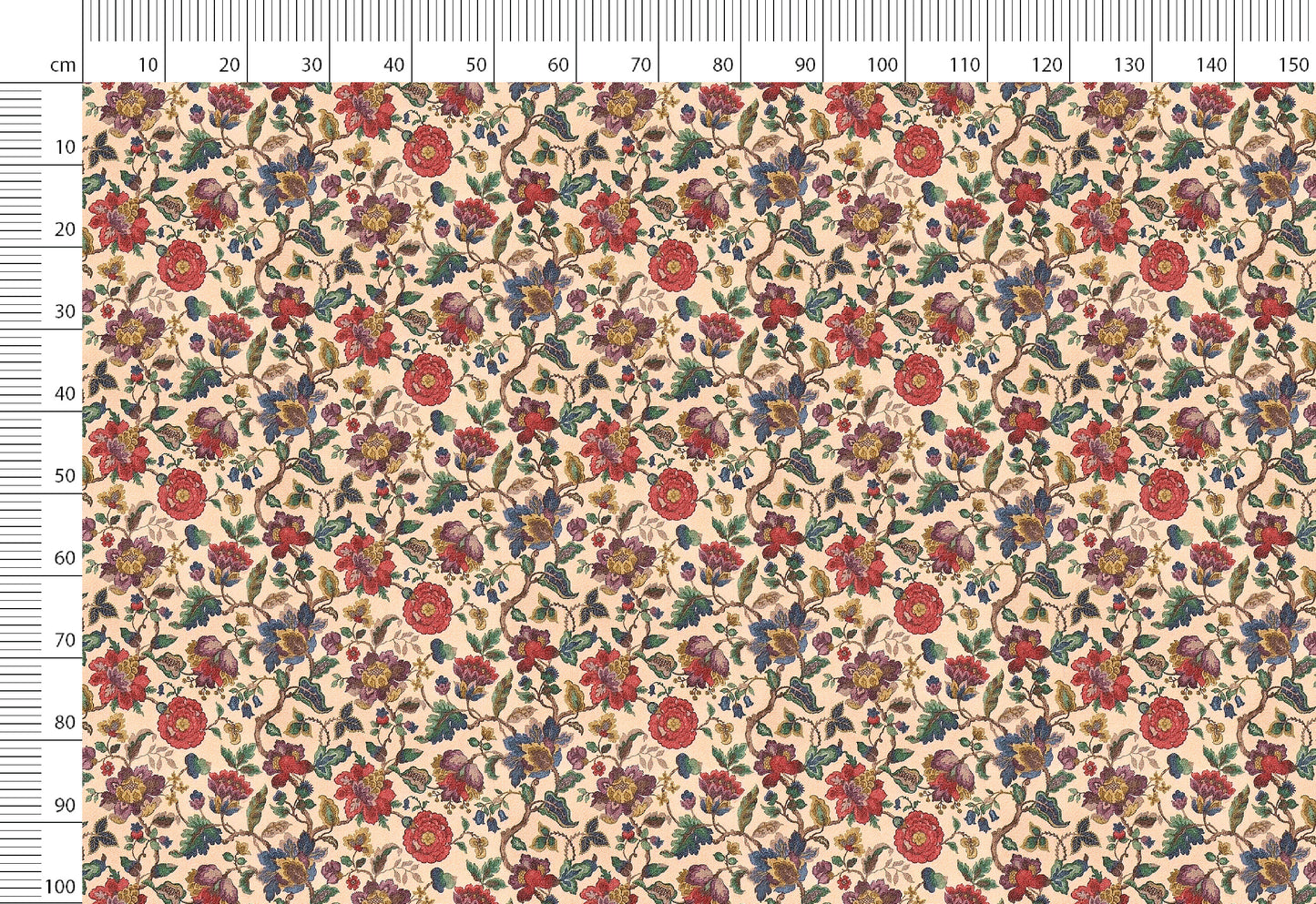 Vintage Linen By The Yard or Meter, Vintage Floral Knitted Print Linen Fabric For Bedding, Curtains, Clothing, Pillow Covers & Upholstery