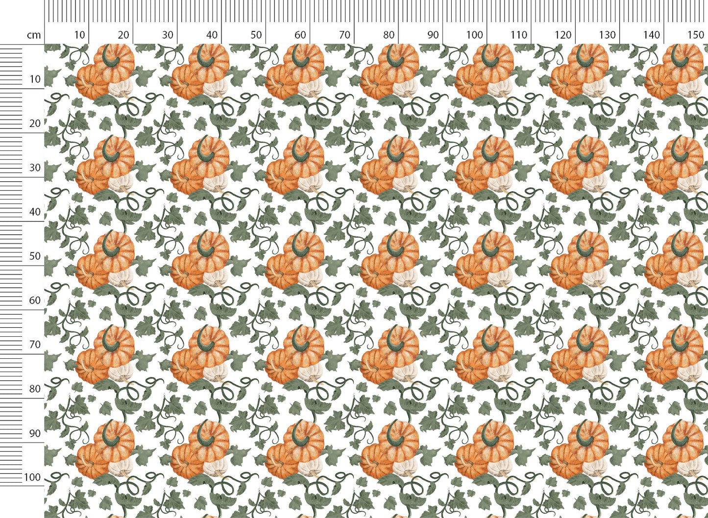 Vintage Linen By The Yard Halloween Pumpkin Print Linen Fabric For Bedding, Curtains, Dresses, Clothing, Table Cloth & Pillow Covers