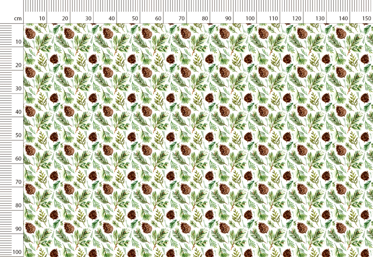 Christmas Print Linen By The Yard or Meter, Vintage Pinecones Print Linen Fabric For Bedding, Curtains, Clothing & Upholstery