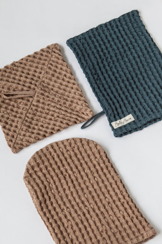 Waffle Linen Shower Sponge. Zero Waste Linen Washing Sponge. Dish cloth. Kitchen Washcloth.