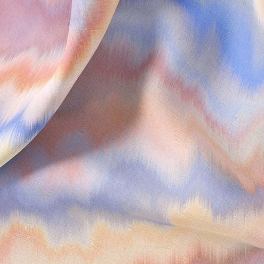 Pastel Marble Print Linen By The Yard or Meter, Pastel Tie Dyed Effect Print Linen Fabric For Clothing, Curtains, Tablecloth & Upholstery