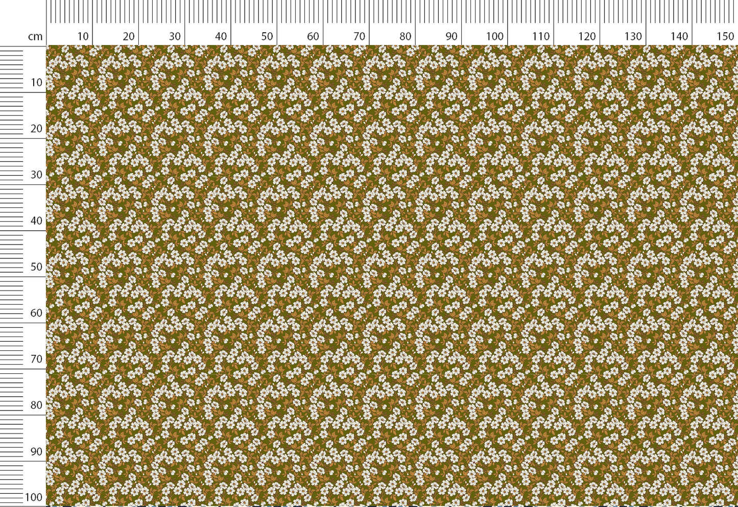 Retro Print Linen By The Yard or Meter, Retro Ditsy Flowers Print Linen Fabric For Clothing, Bedding, Curtains, Pillow Covers & Upholstery
