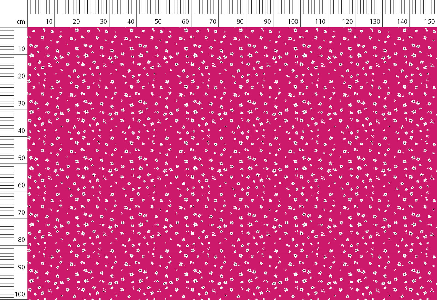 Retro Floral Print Linen By The Yard or Meter, Retro Ditsy Flowers Magenta Color Print Linen Fabric For Clothing, Curtains & Upholstery