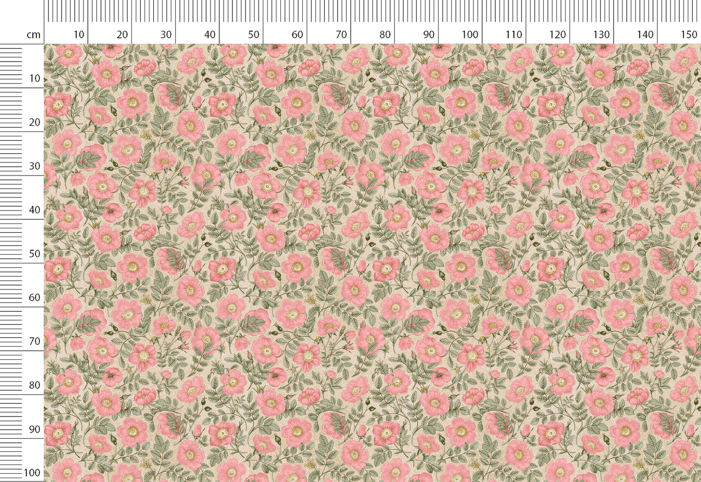 Vintage Floral Linen By The Yard or Meter, Vintage Botanical Flowers Print Linen Fabric For Clothing, Curtains & Upholstery