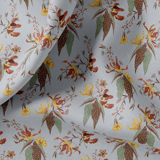 Vintage Linen By The Yard or Meter, Vintage Floral Print Linen Fabric For Bedding, Curtains, Clothing, Pillow Covers & Upholstery