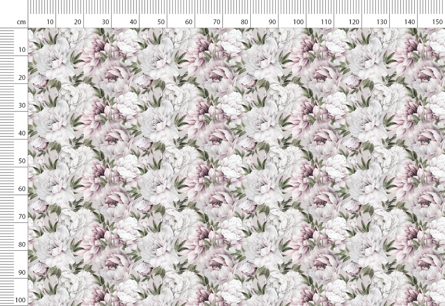 Watercolor Floral Print Linen By The Yard or Meter, Watercolor Peonies Flowers Print Linen Fabric For Clothing, Curtains & Upholstery