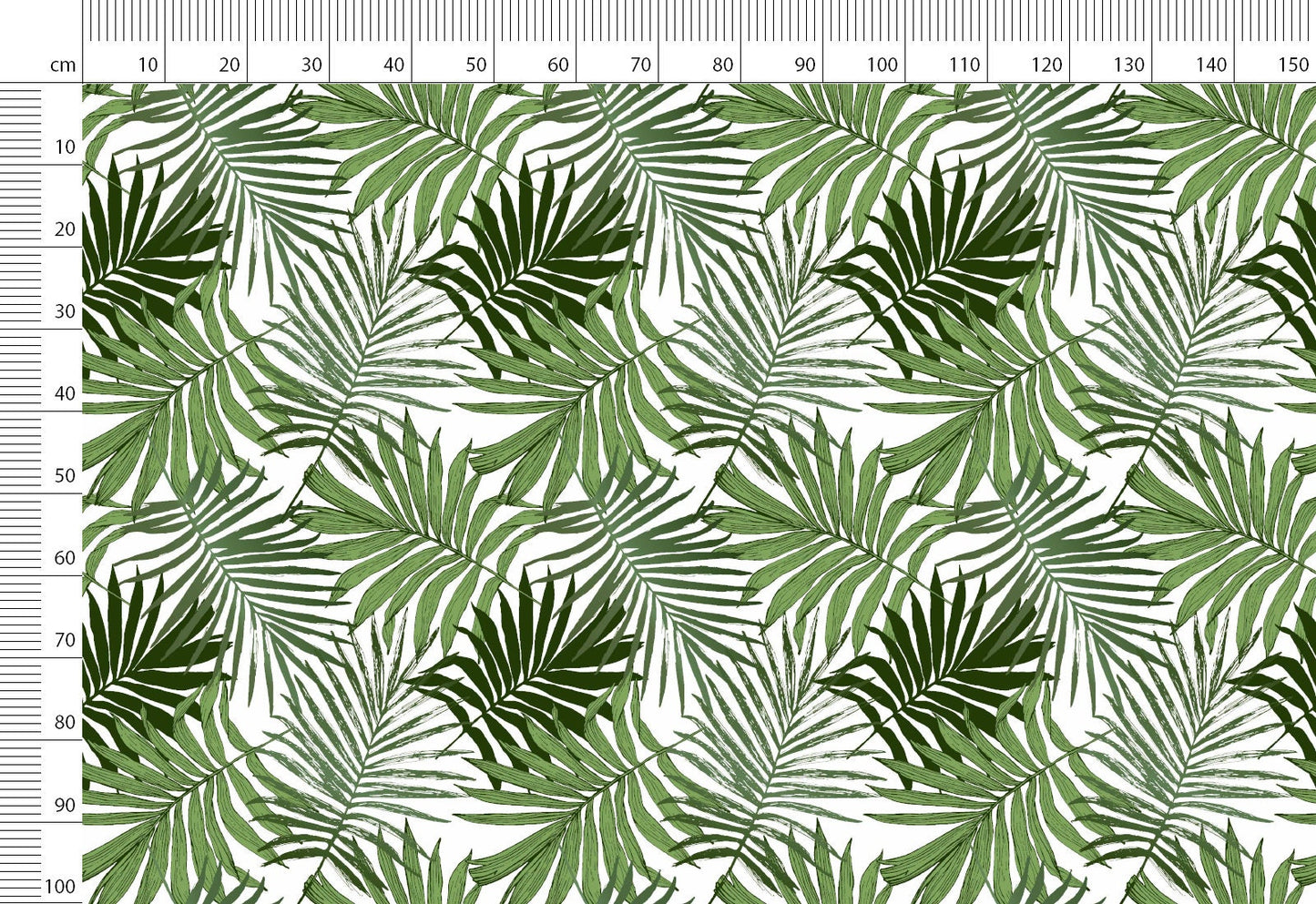 Linen Fabric Palm Leaves Print  By The Yard Natural Linen Fabric By The Yard For Clothes For & Home Textile - Width 148 cm/1.62yd