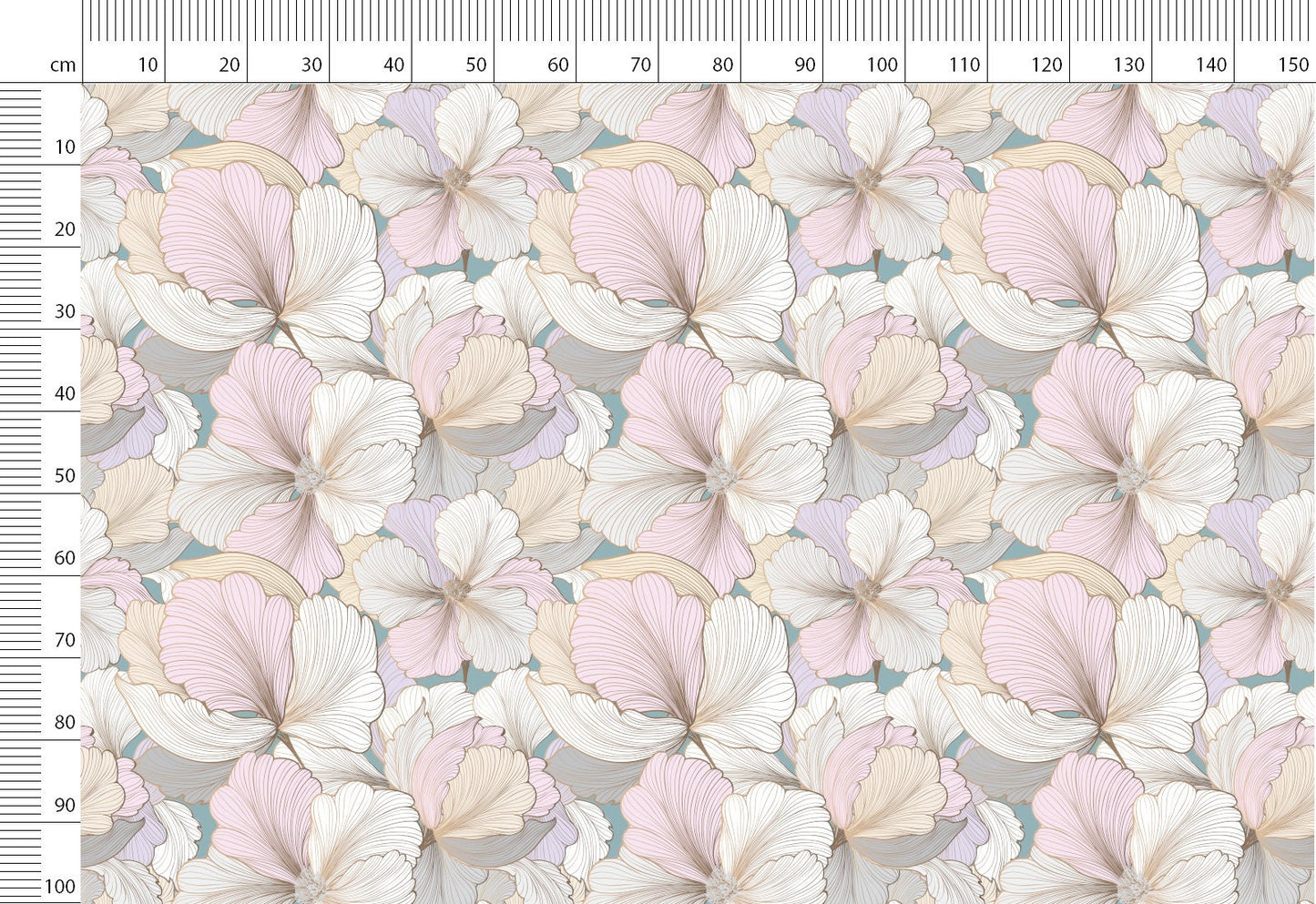 Floral Linen Fabric By The Yard Natural Stonewashed Linen Fabric For Clothing & Home Textile - Width 148 cm/1.62yd