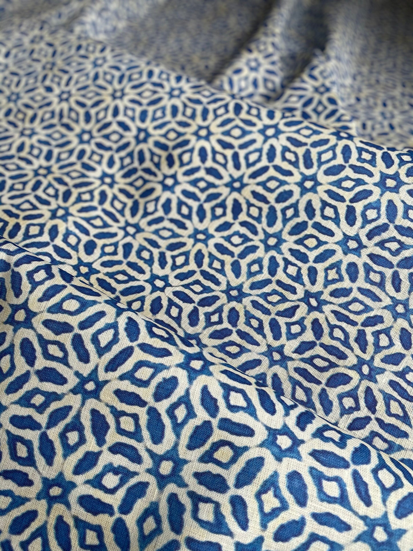 Printed Linen Fabric By The Yard Natural Stonewashed Linen Fabric For Clothing & Home Textile - Width 148 cm/1.62yd