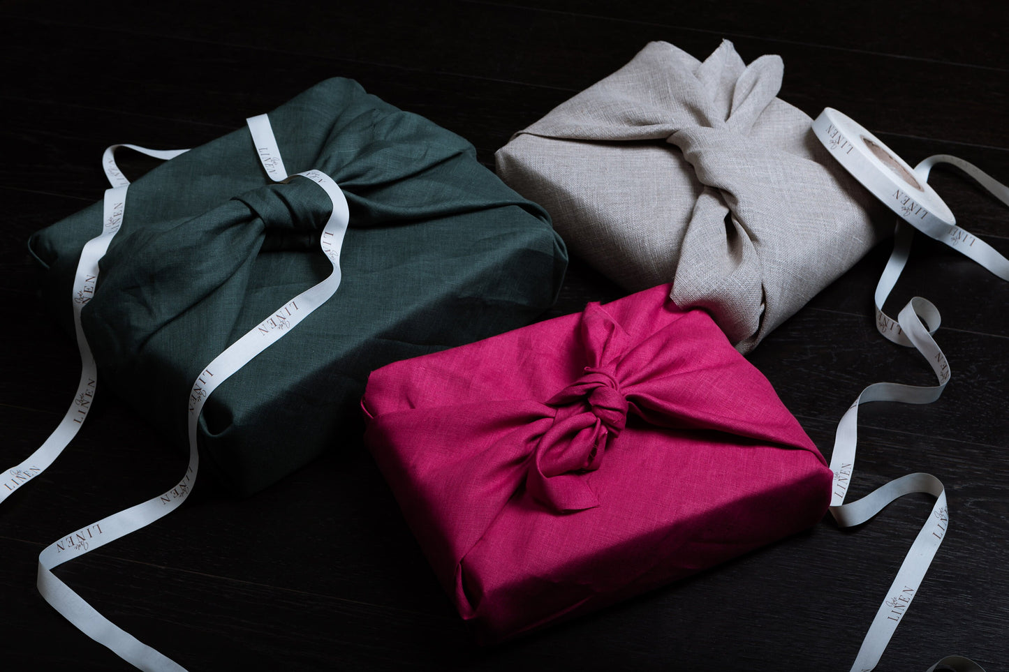 Linen Gift Wrap. Organic Christmas Wrap Packing.