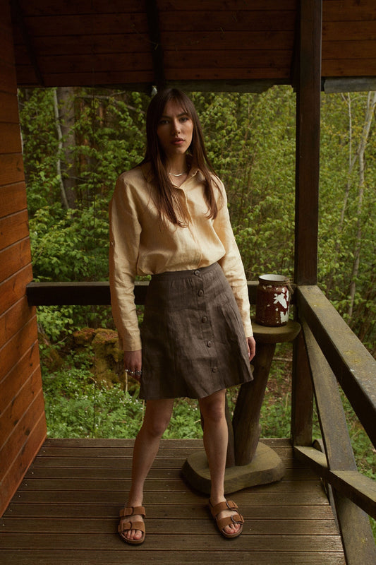 Mini Linen Skirt