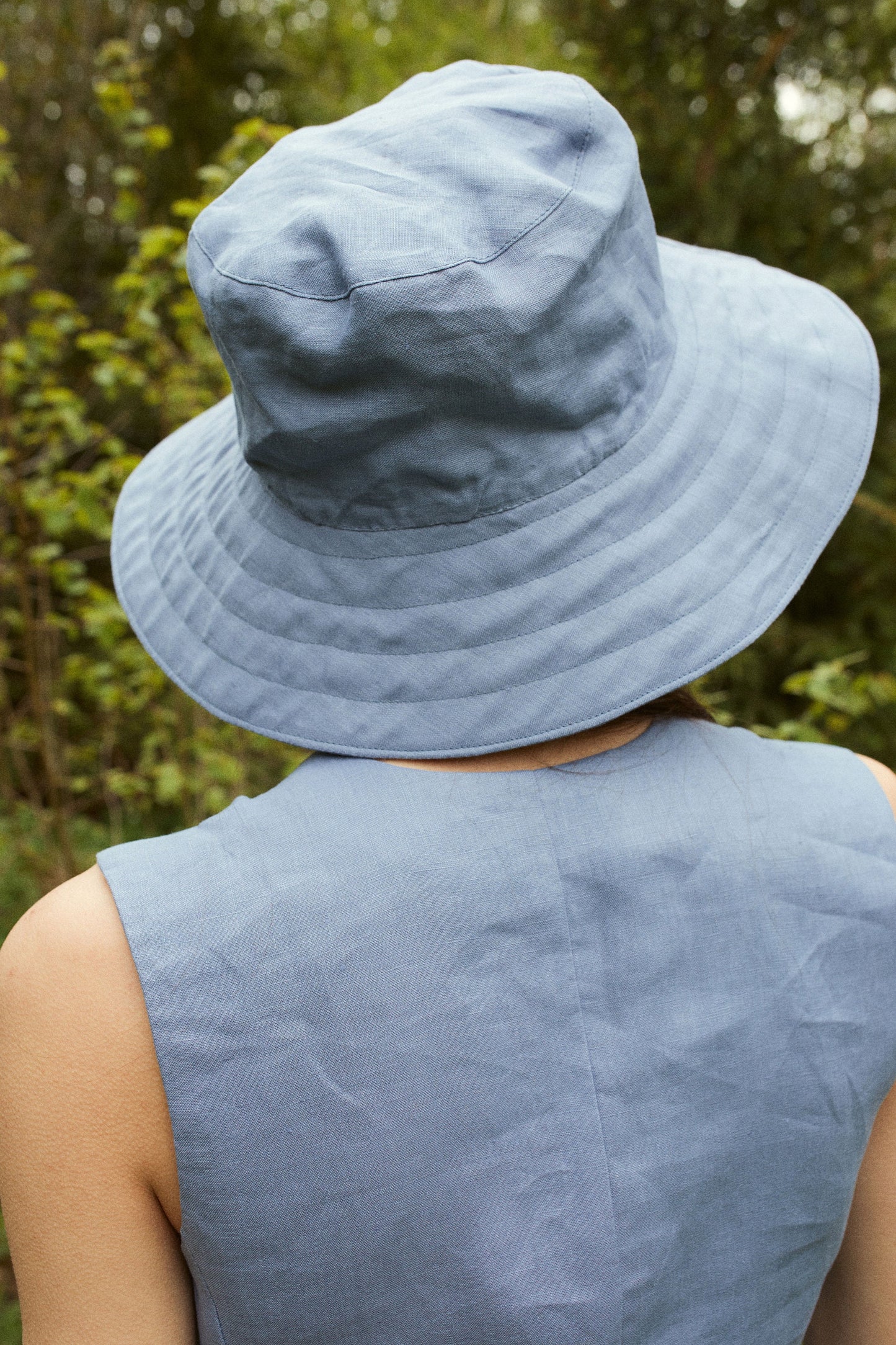 Linen Summer Hat with Wide Brim