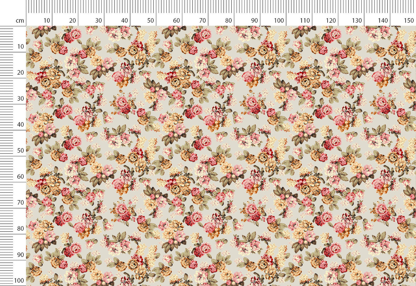 Vintage Linen By The Yard or Meter, Vintage Antique Roses Print Linen Fabric For Bedding, Curtains, Clothing, Table Cloth & Pillow Covers