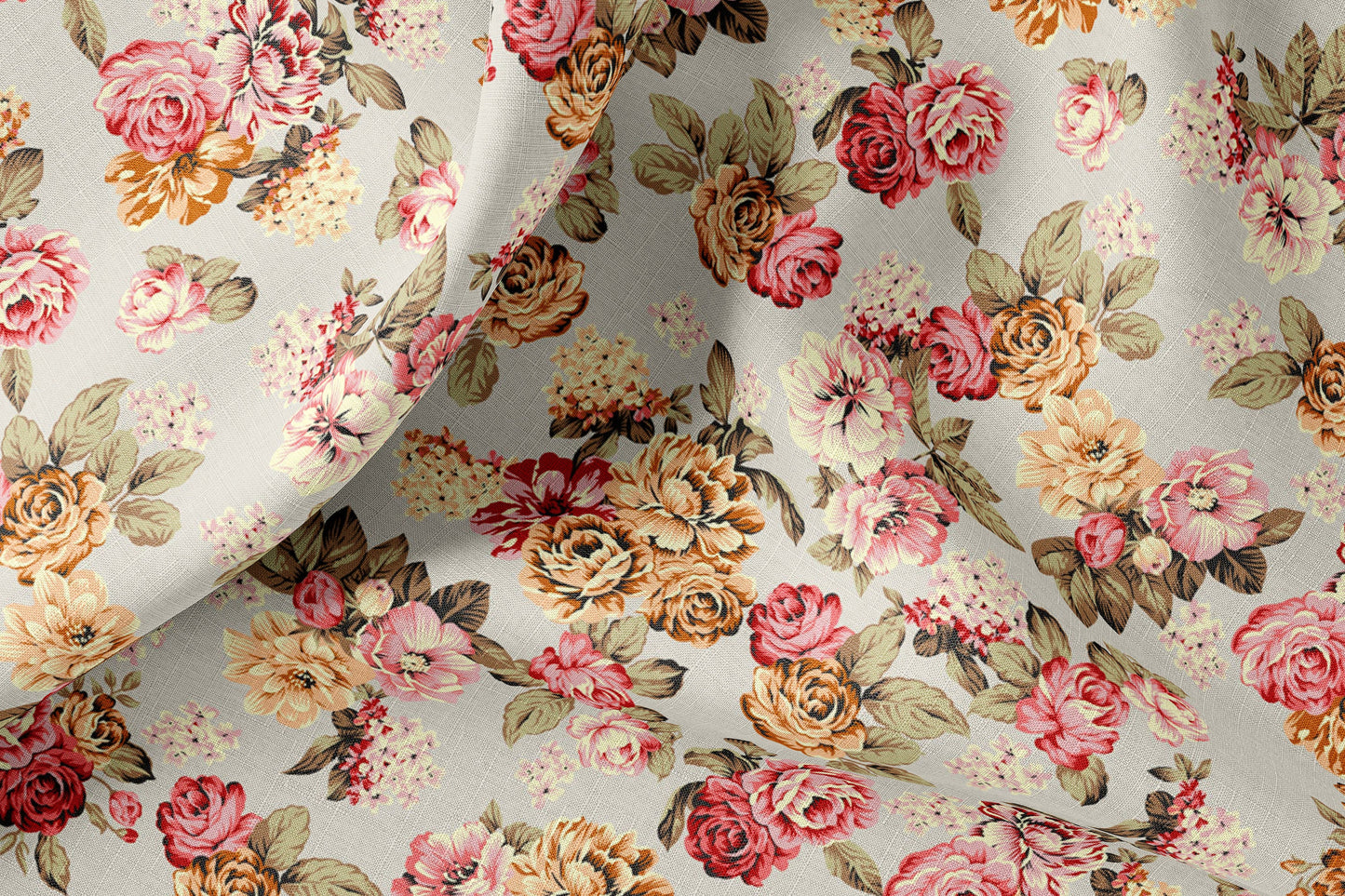 Vintage Rose Pattern Fabric