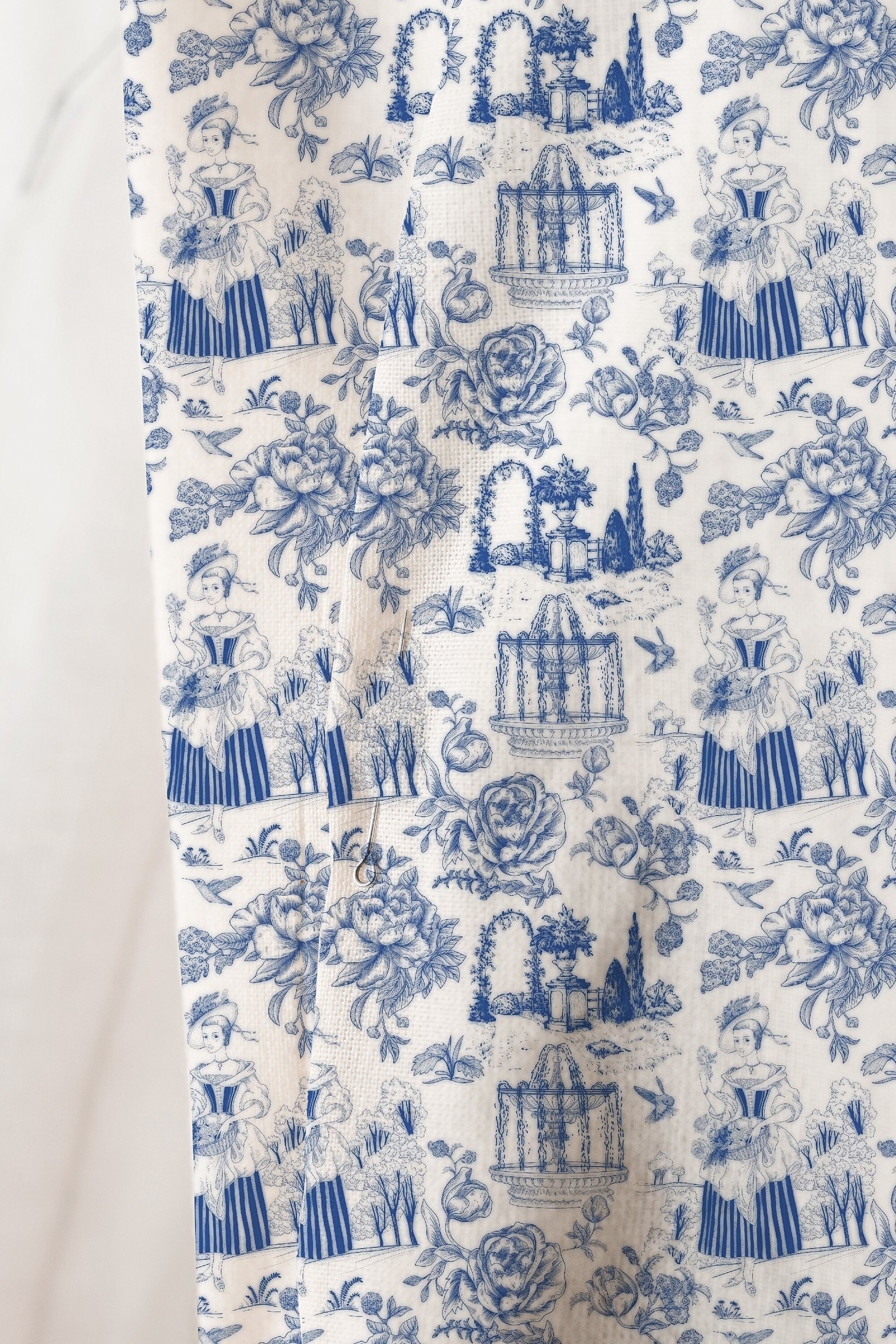 Vintage Linen By The Yard French Toile de Jouy Print Linen Fabric For ...
