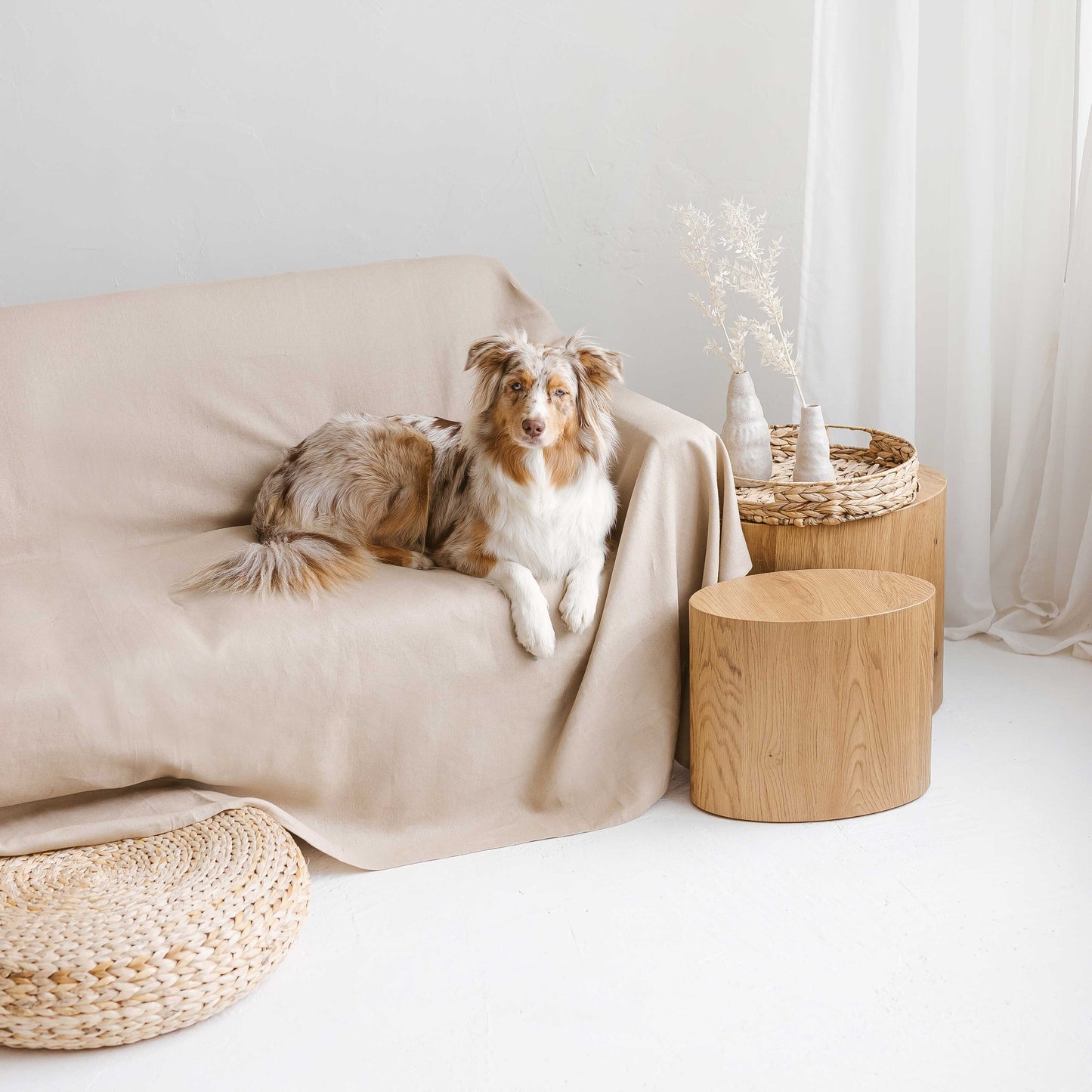 Natural Linen Couch Cover