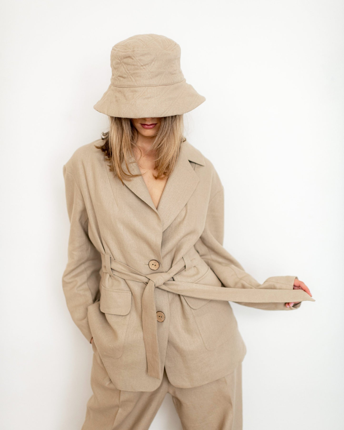 Natural Linen Women Suit